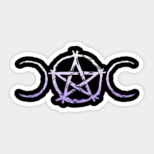 Wiccan & Pagan Nature Twigs Pentacle Triple Moons Sticker